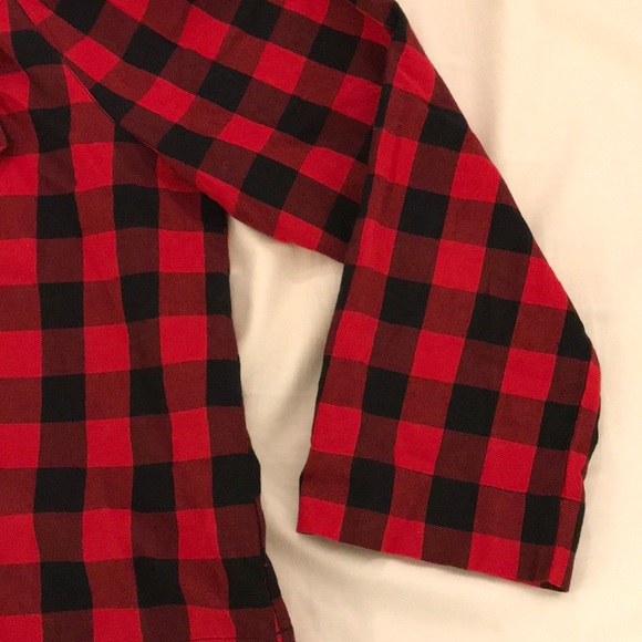 Madewell flannel top with tie EUC - Picture 2 of 5